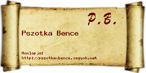 Pszotka Bence névjegykártya