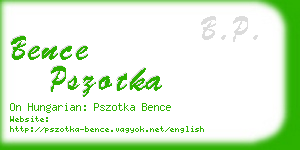 bence pszotka business card